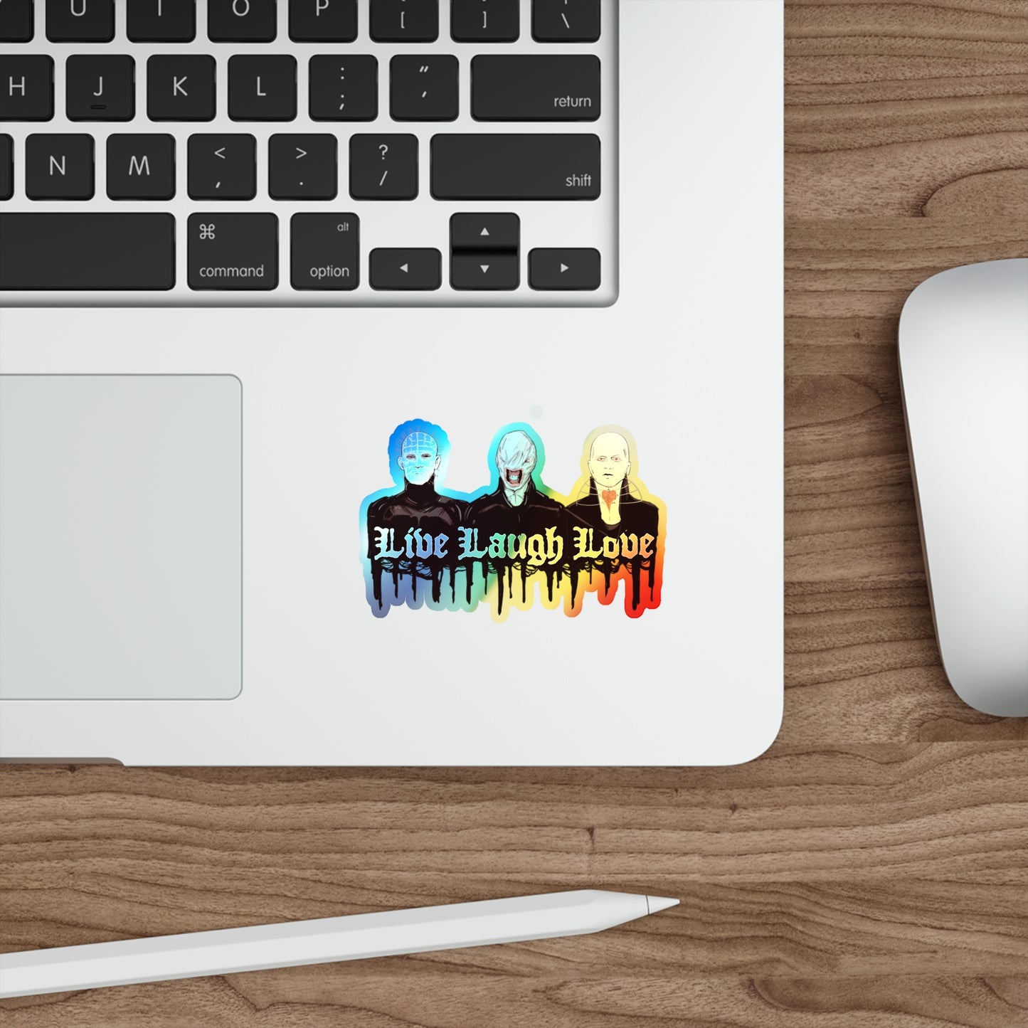 Live Laugh Suffer Holographic Die-cut Stickers