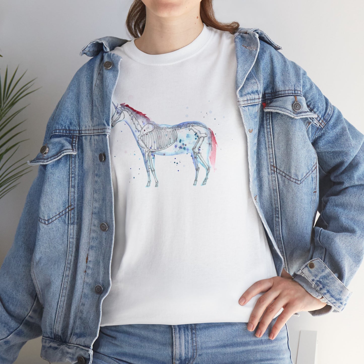 Unicorn Skeleton Unisex Heavy Cotton Tee