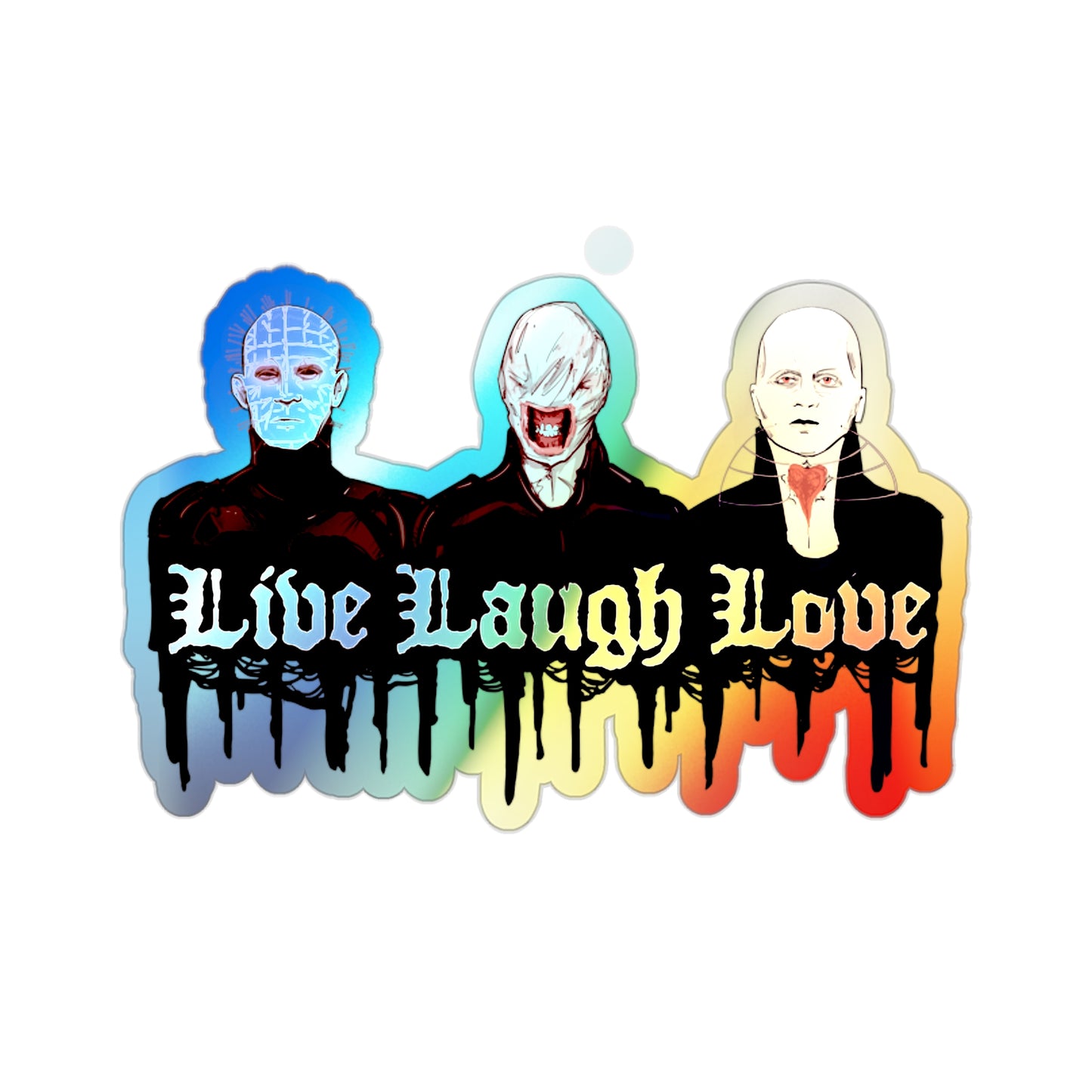 Live Laugh Suffer Holographic Die-cut Stickers