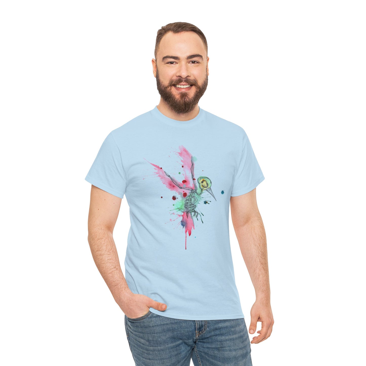 Watercolor Hummingbird Unisex Heavy Cotton Tee