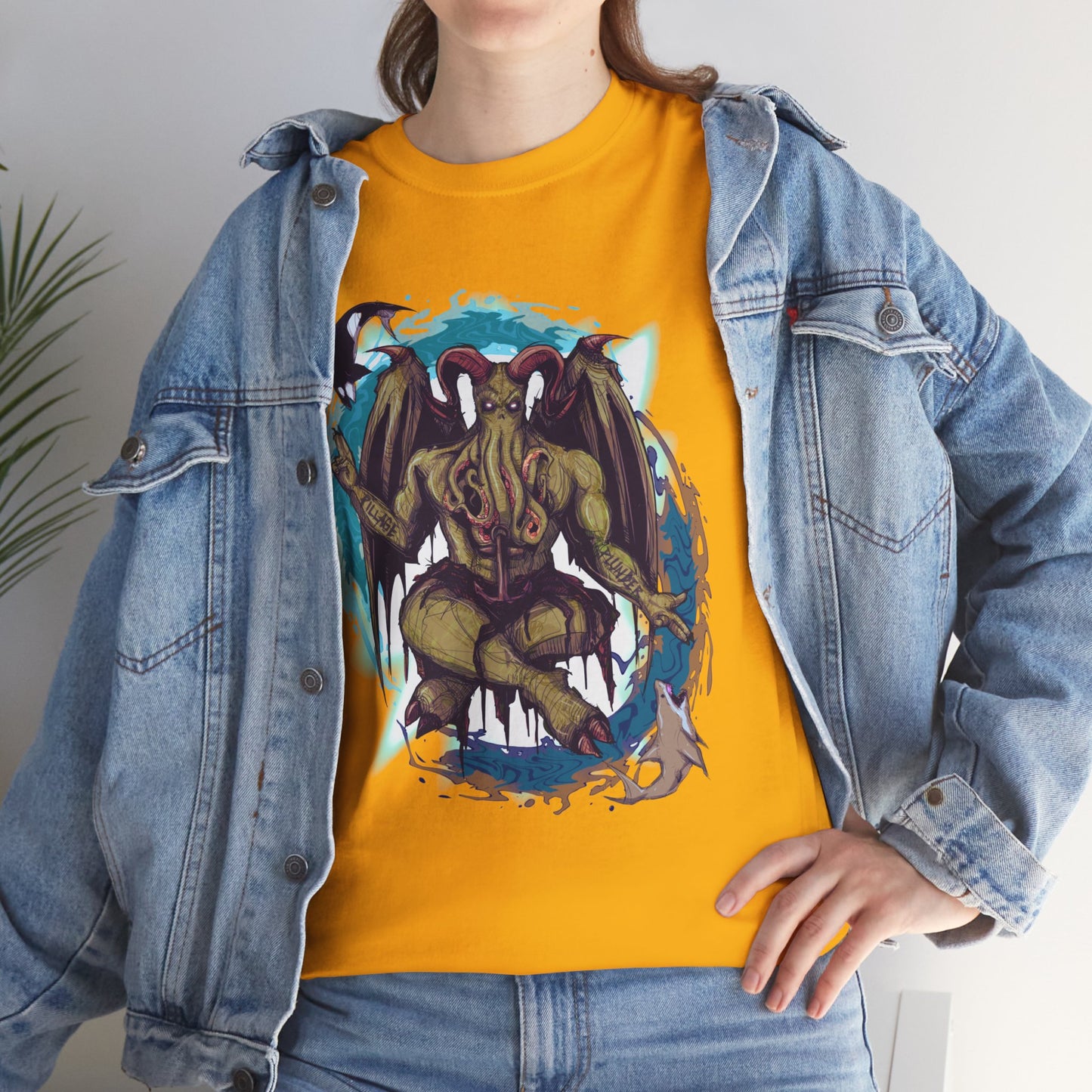 Baphomet Cthulhu Unisex Heavy Cotton Tee