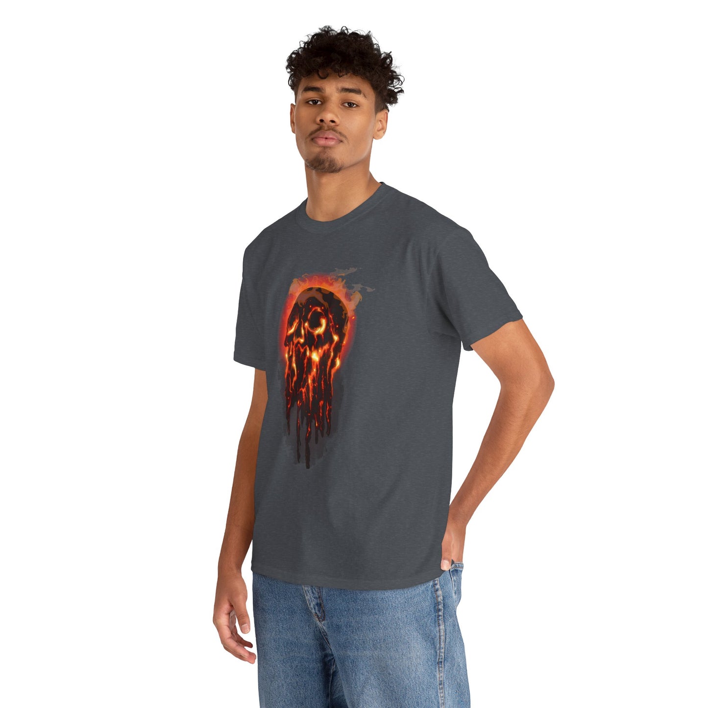 Elemental Skull Fire Unisex Heavy Cotton Tee