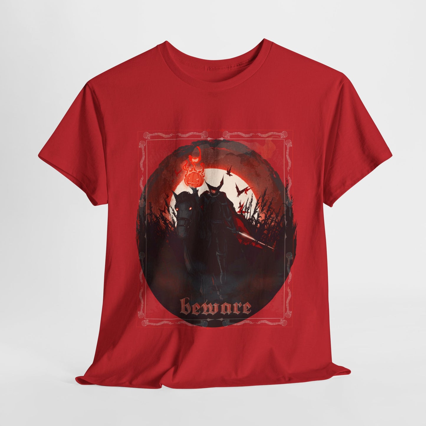 Beware The Headless Horseman Unisex Heavy Cotton Tee