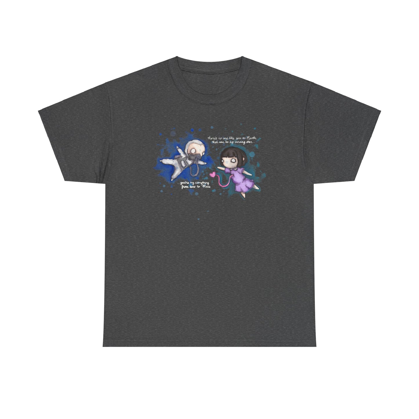 From Here To Mars (White Text) Unisex Heavy Cotton Tee