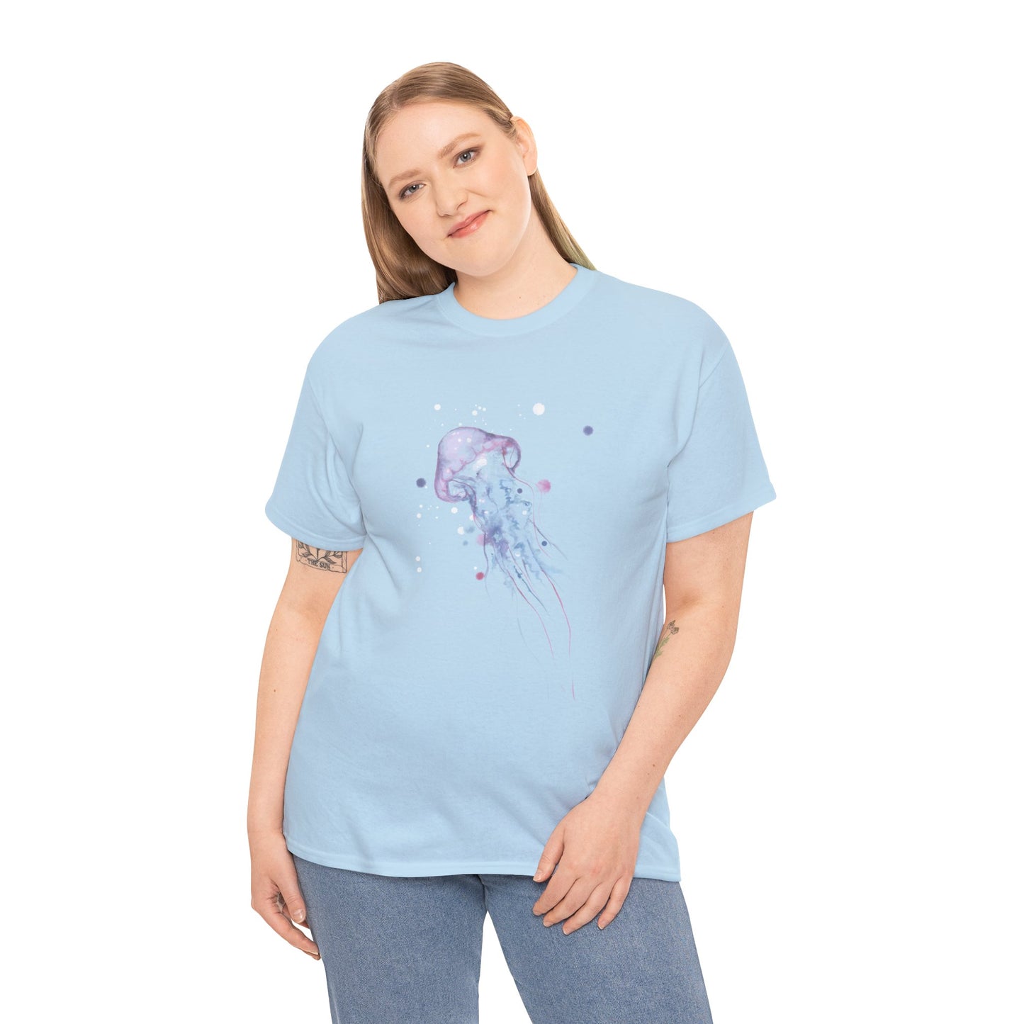 Jellyfish Watercolor Unisex Heavy Cotton Tee