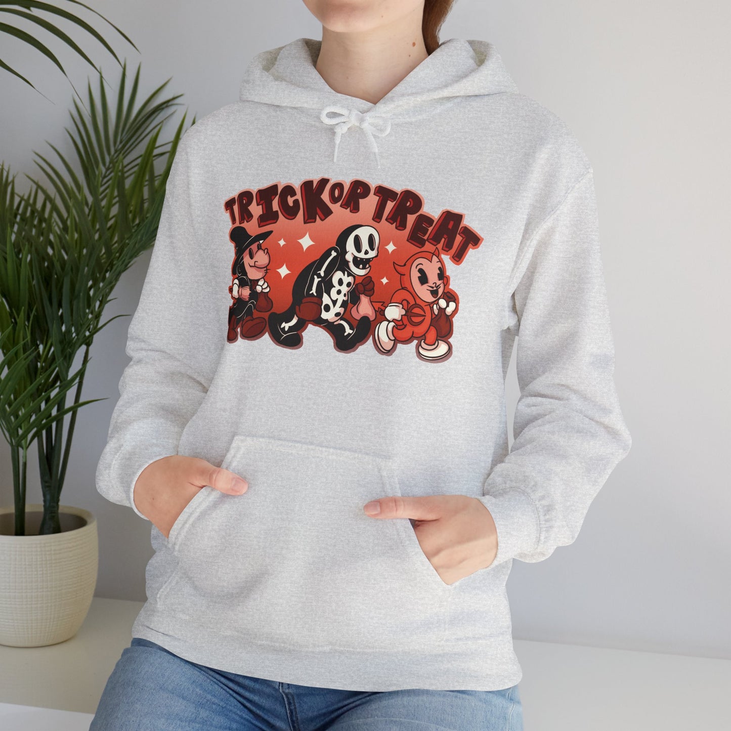 Trick Or Treat Rubber Hose Unisex Heavy Blend Hooded Sweatshirt