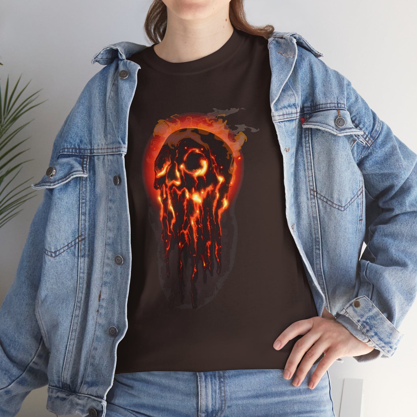 Elemental Skull Fire Unisex Heavy Cotton Tee