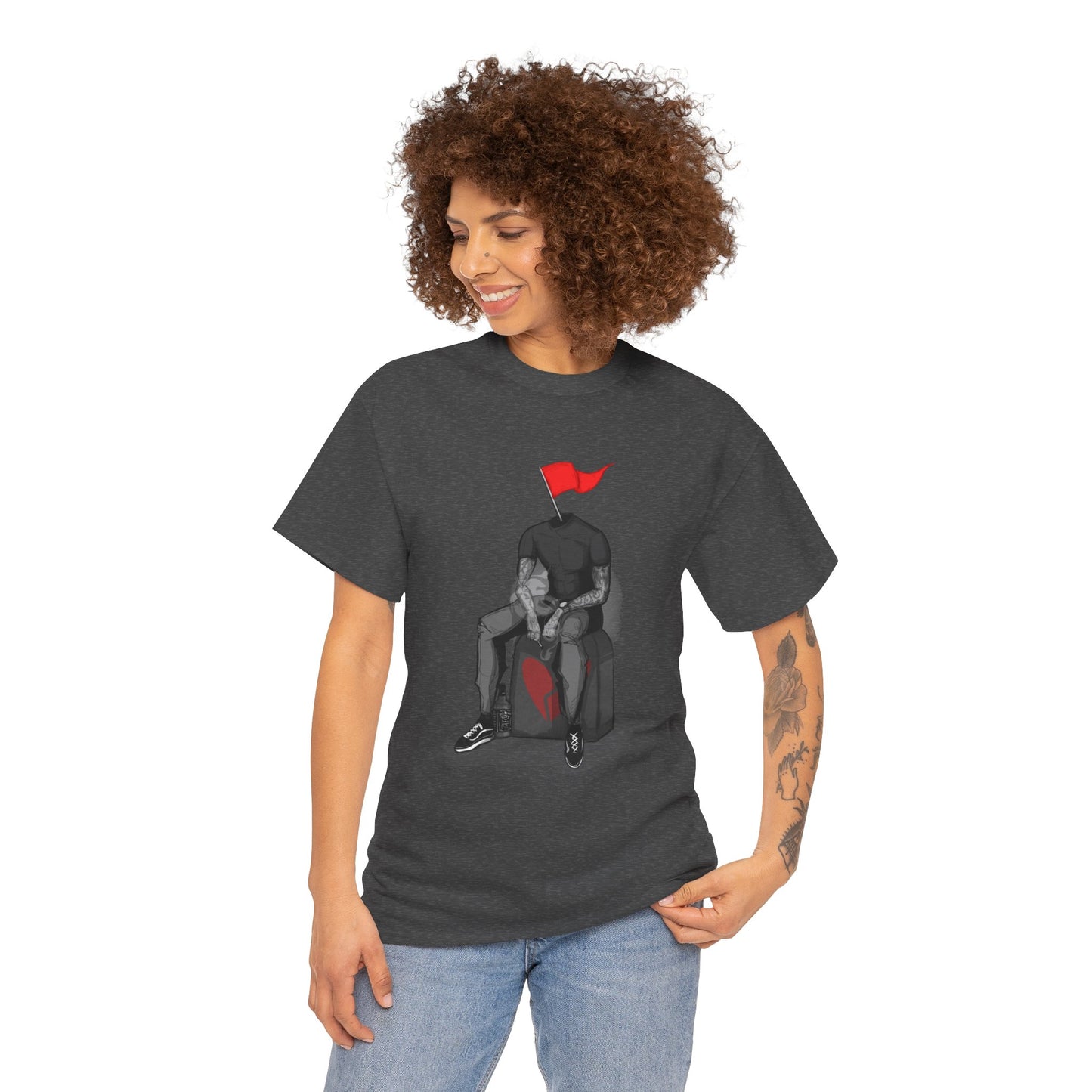 Red Flag Male Unisex Heavy Cotton Tee