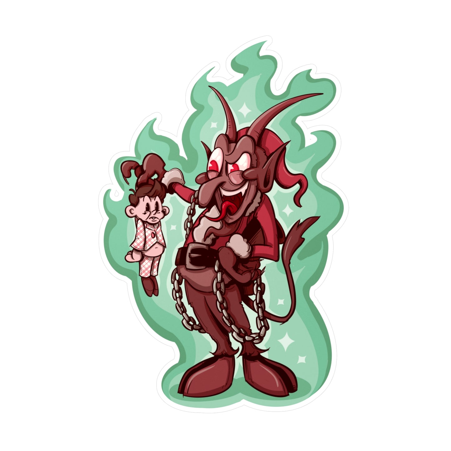 Rubber Hose Krampus Kiss-Cut Vinyl Decal
