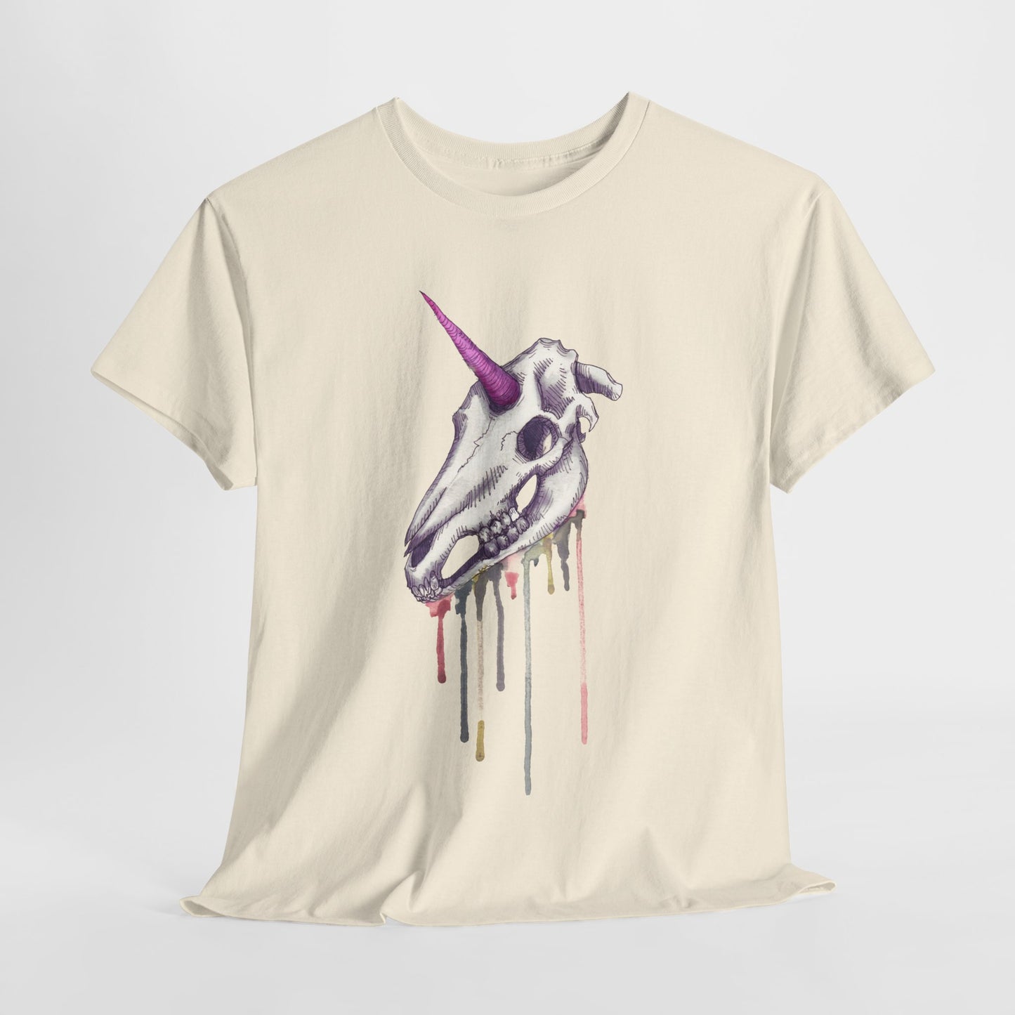 Unicorn Skull Unisex Heavy Cotton Tee