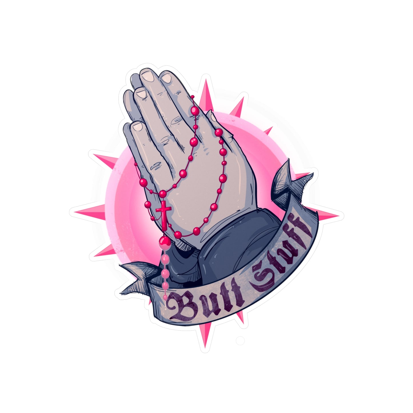 Rosary Anal Beads Kiss-Cut Vinyl Decal