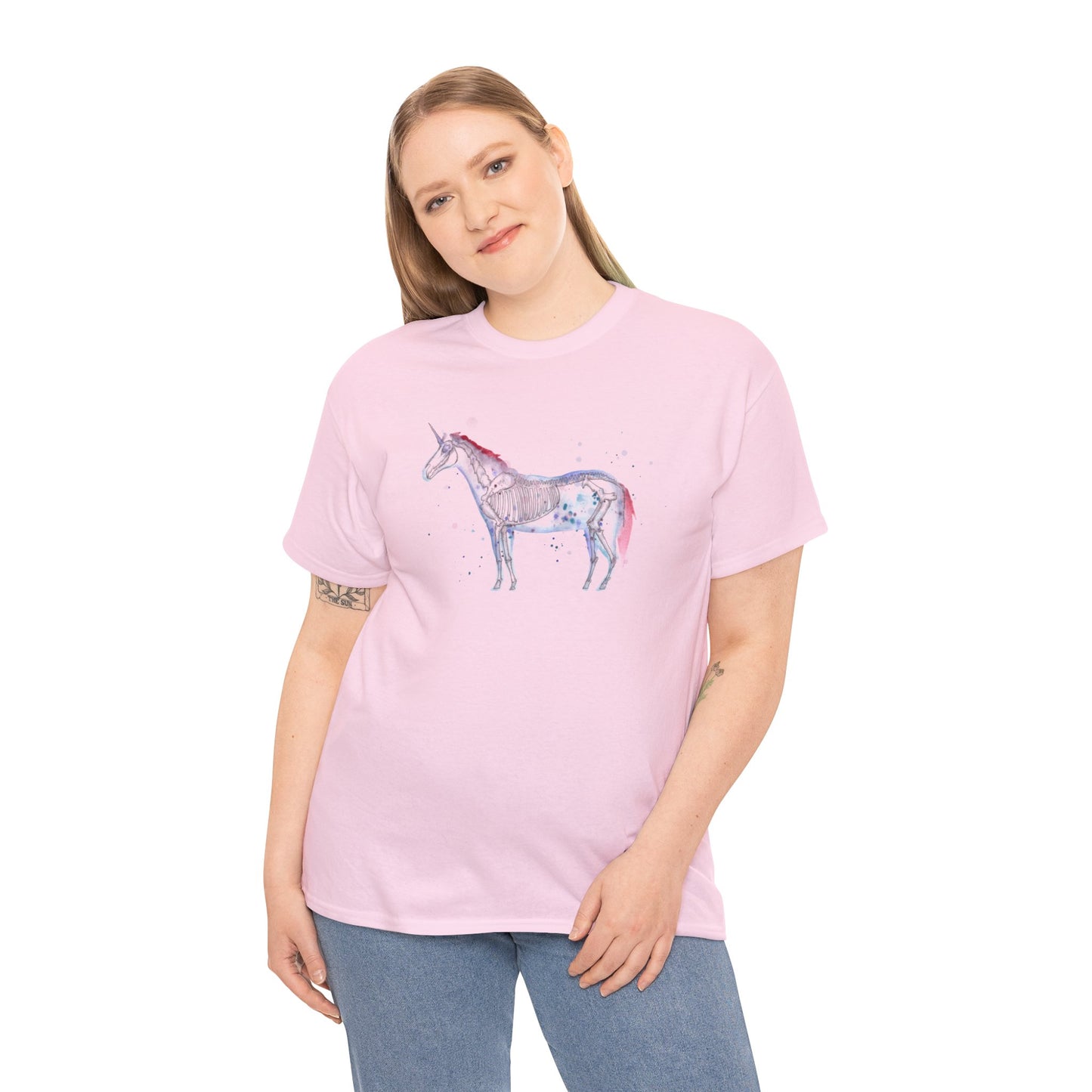Unicorn Skeleton Unisex Heavy Cotton Tee