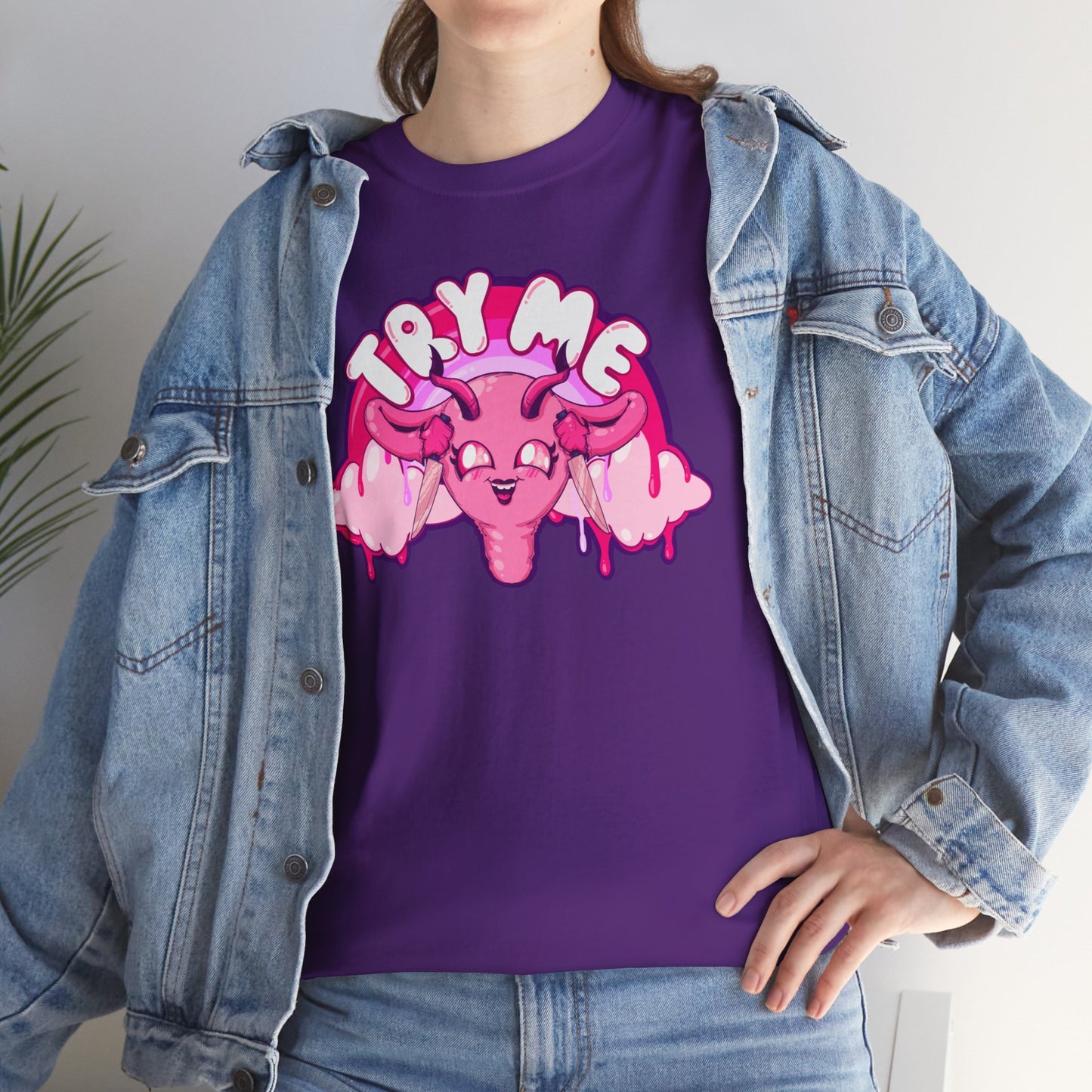 Try Me Uterus Unisex Heavy Cotton Tee