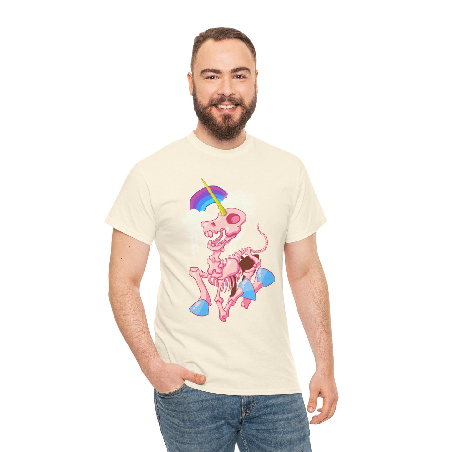 Unicorn Skeleton 2 Unisex Heavy Cotton Tee