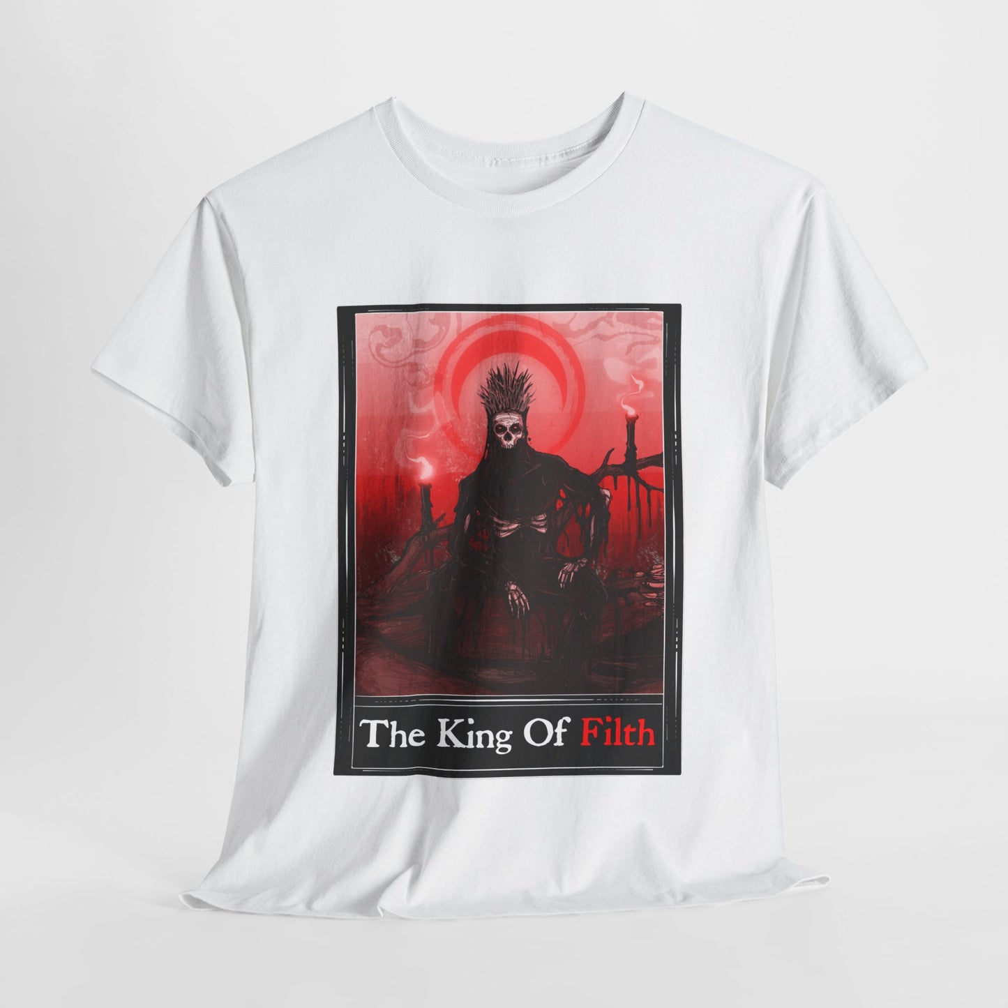King Of Filth Tarot (Front & Back Print) Unisex Heavy Cotton Tee