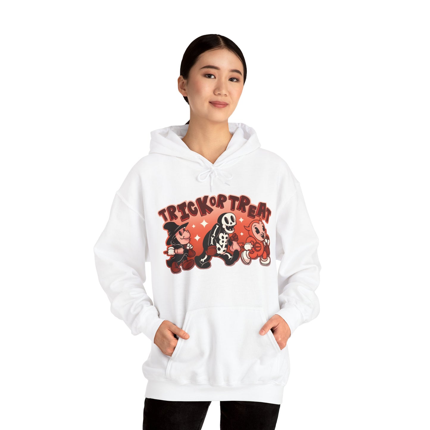 Trick Or Treat Rubber Hose Unisex Heavy Blend Hooded Sweatshirt