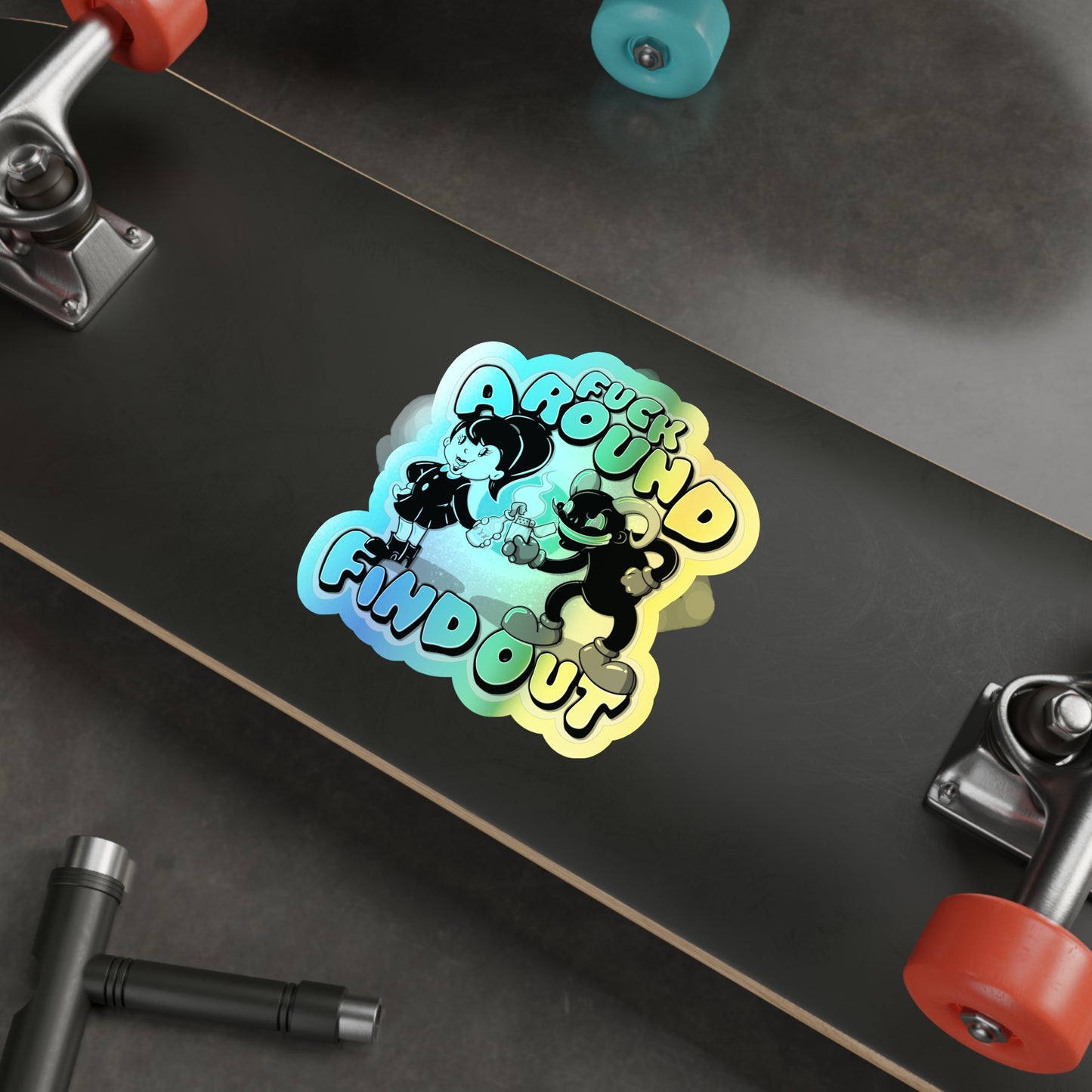 Molotov Cocktail Holographic Die-cut Stickers