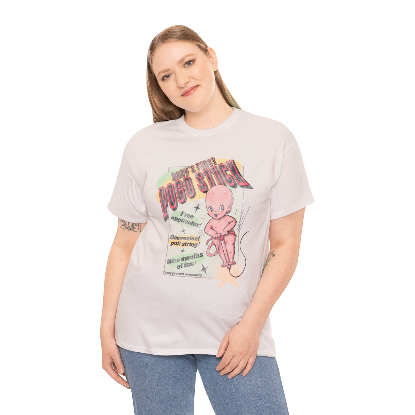 Baby's First Pogo Stick Unisex Heavy Cotton Tee