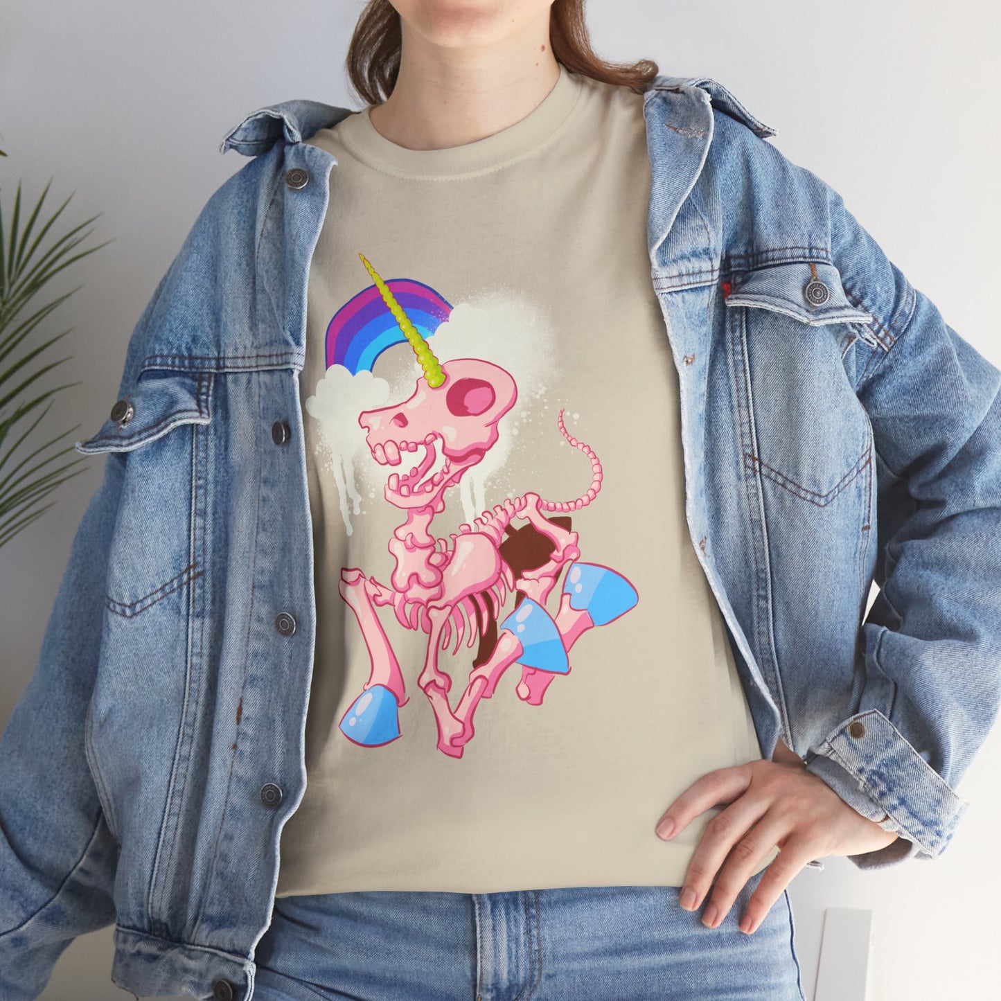 Unicorn Skeleton 2 Unisex Heavy Cotton Tee