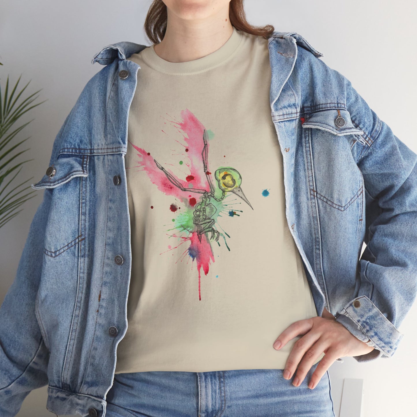 Hummingbird Skeleton Unisex Heavy Cotton Tee