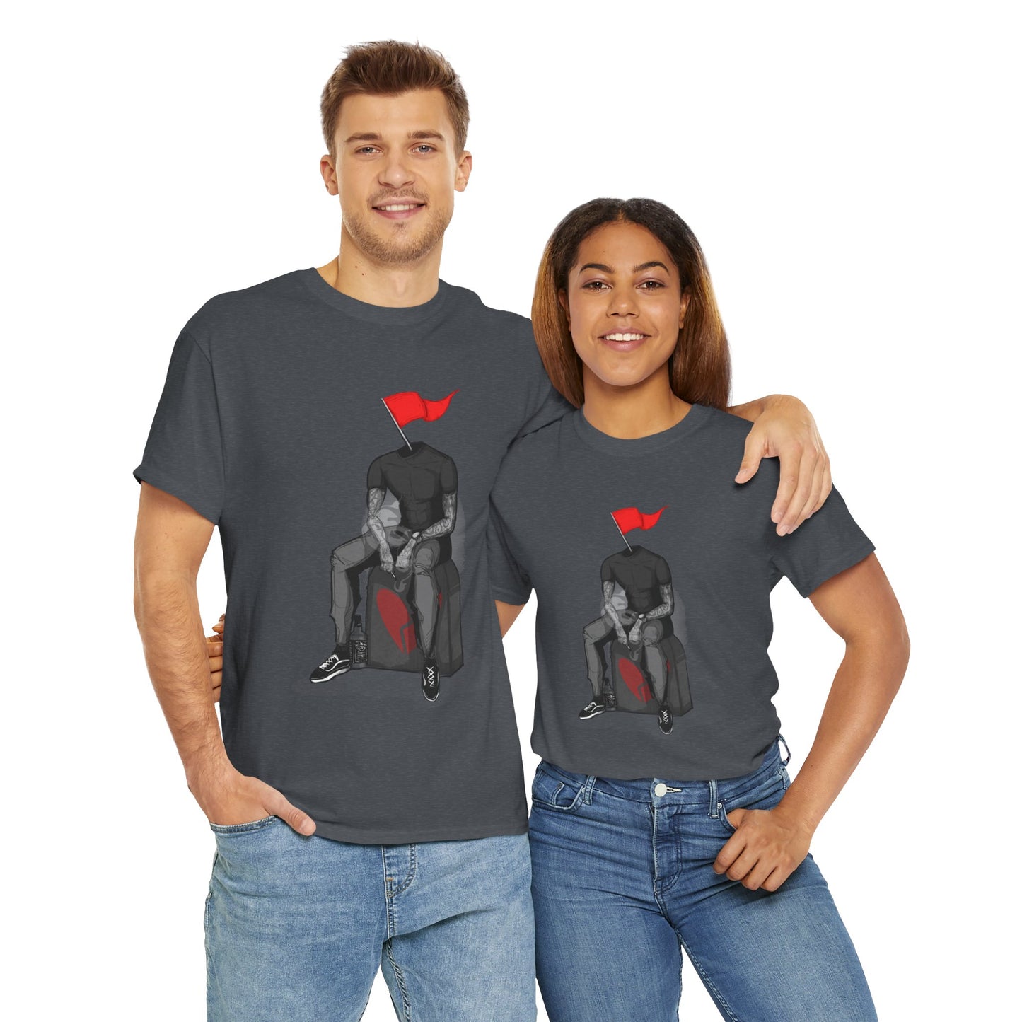 Red Flag Male Unisex Heavy Cotton Tee