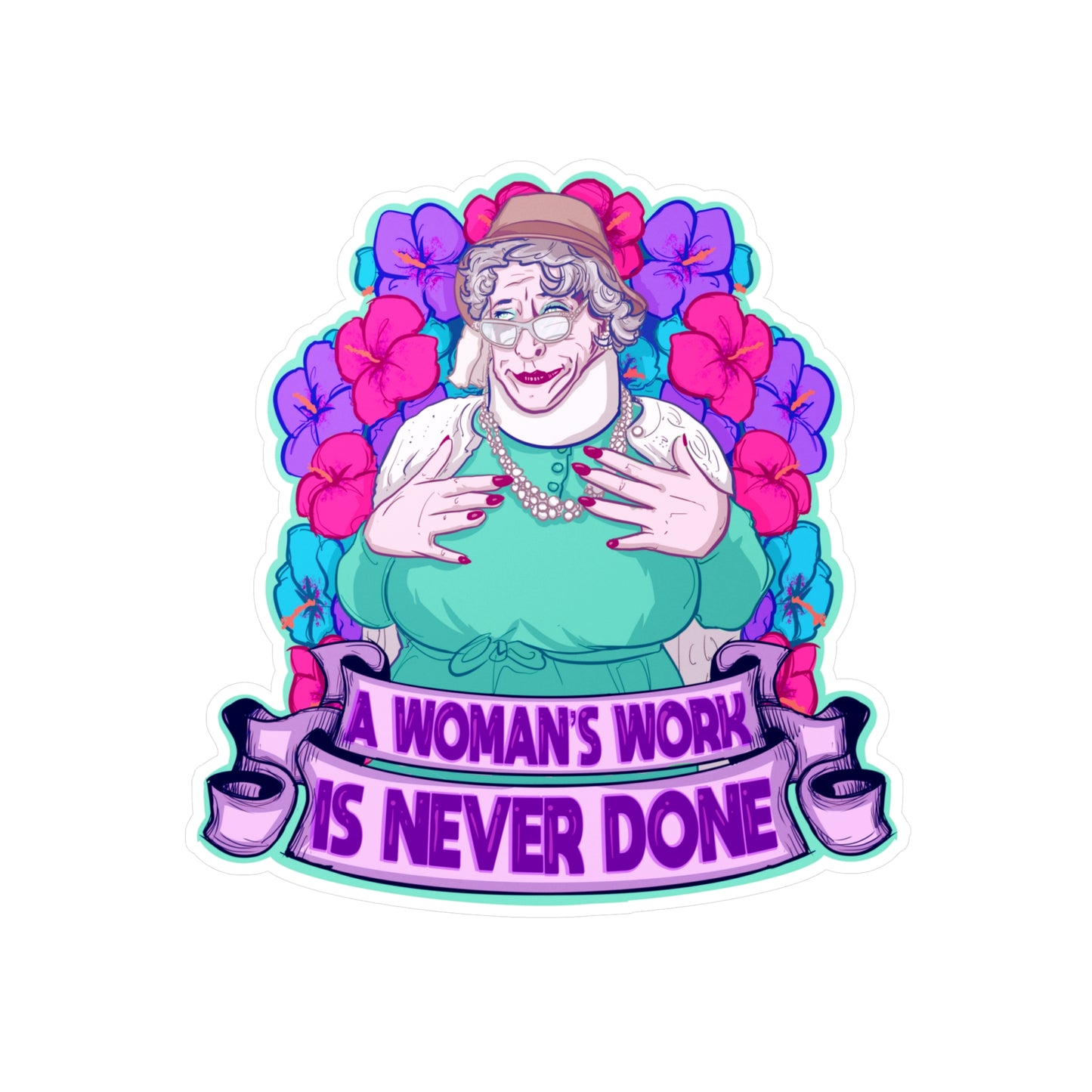 Auntie Nelda Kiss-Cut Vinyl Decal