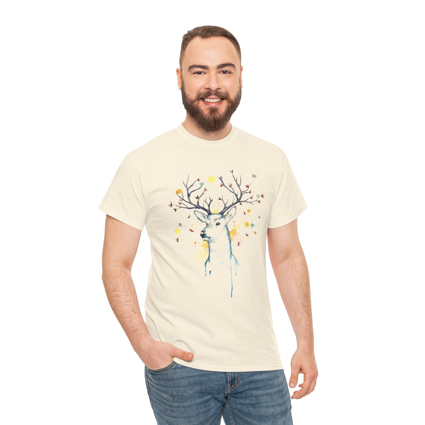 Tree Deer Unisex Heavy Cotton Tee