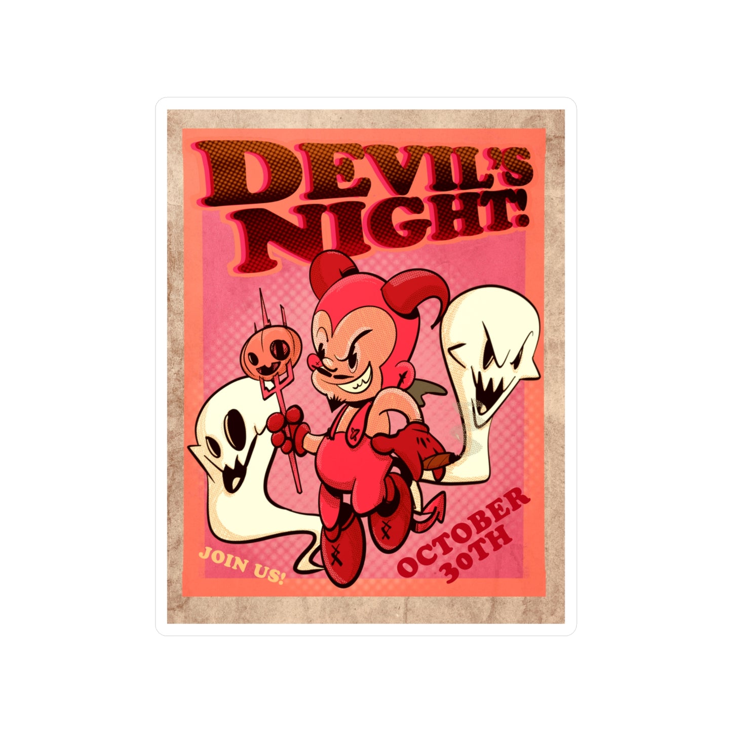 Devil's Night Kiss-Cut Vinyl Decal