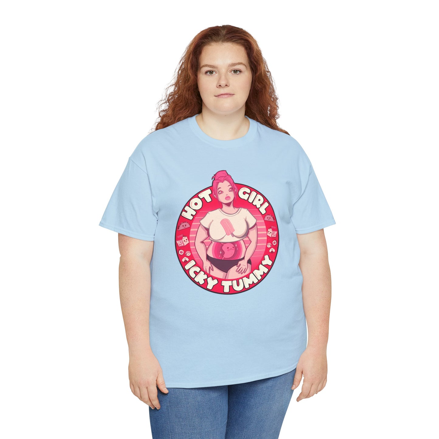Hot Girl Icky Tummy Unisex Heavy Cotton Tee