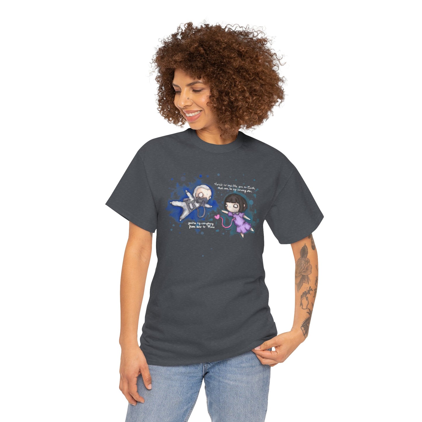 From Here To Mars (White Text) Unisex Heavy Cotton Tee