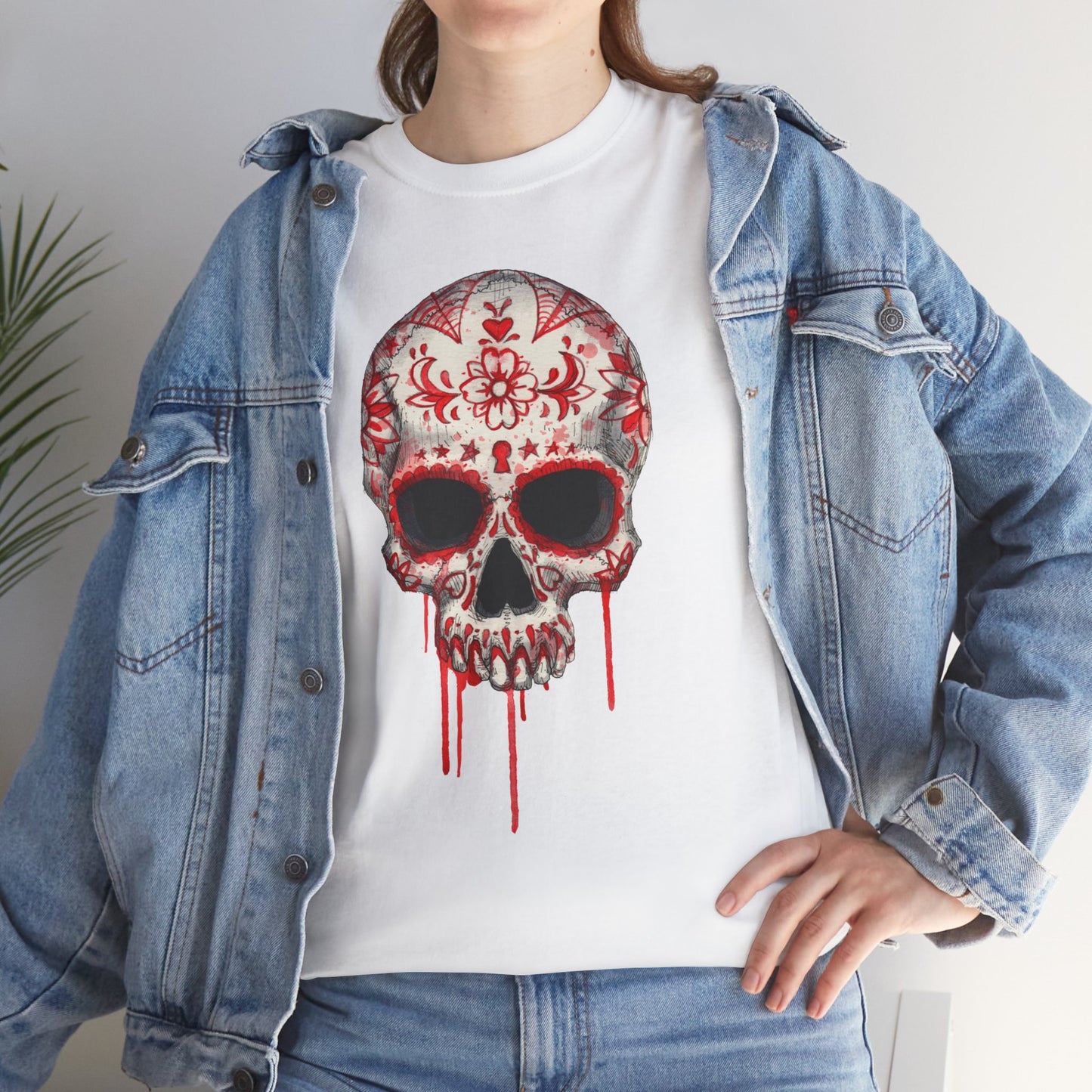 Blood Skull Unisex Heavy Cotton Tee