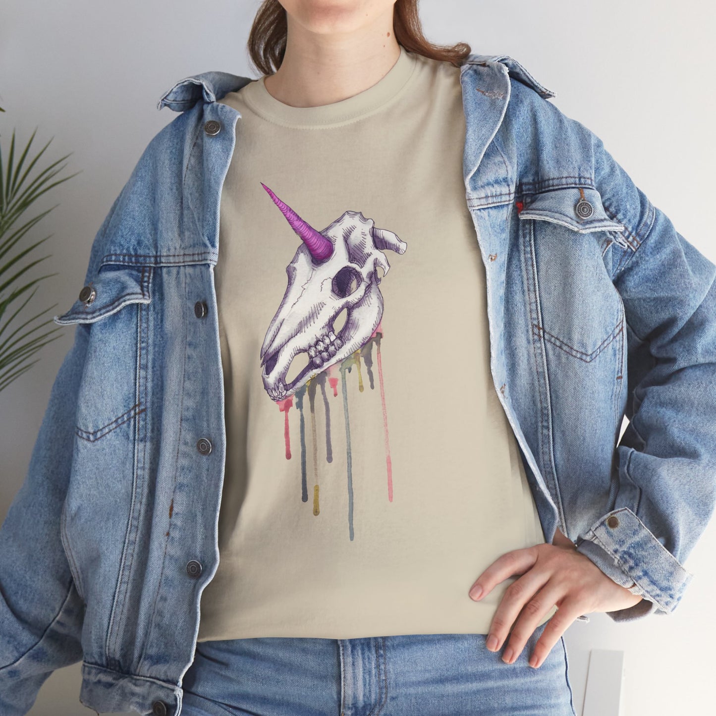 Unicorn Skull Unisex Heavy Cotton Tee