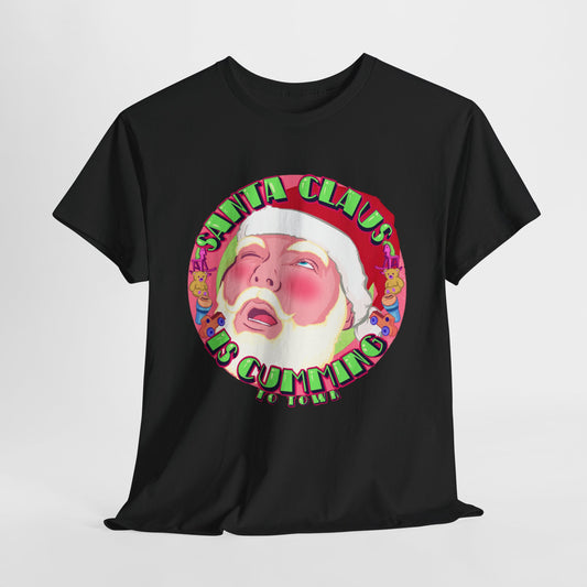 Santa Is Cumming Unisex Heavy Cotton Tee