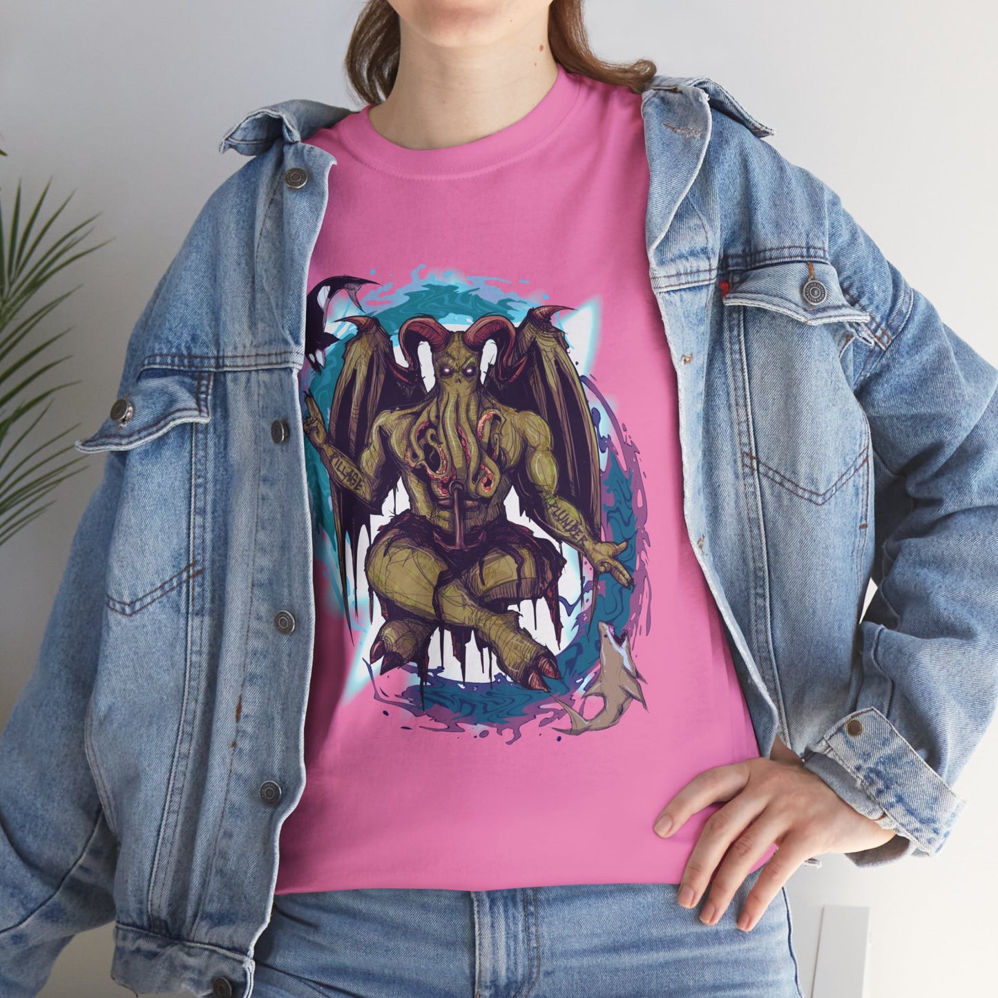 Baphomet Cthulhu Unisex Heavy Cotton Tee