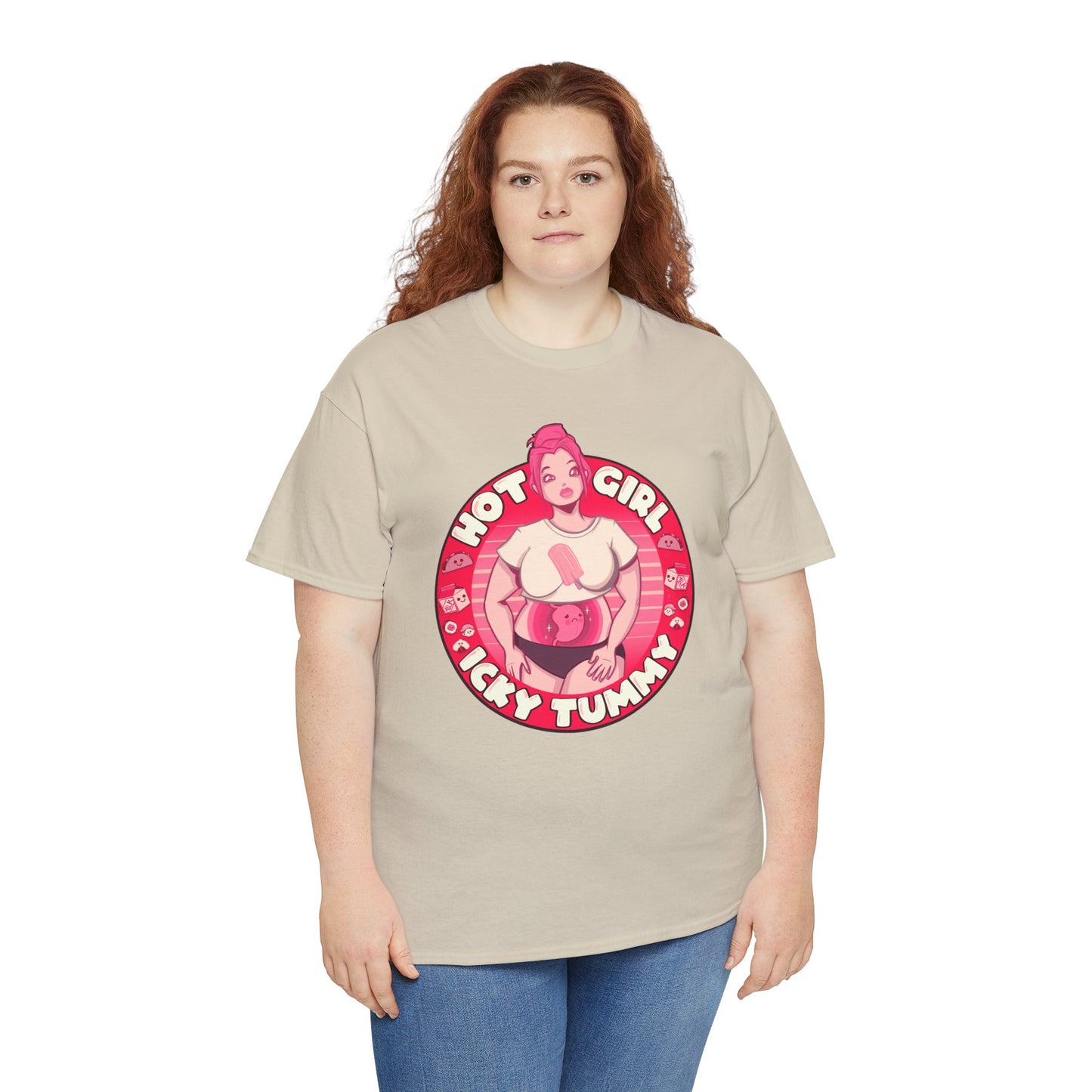 Hot Girl Icky Tummy Unisex Heavy Cotton Tee