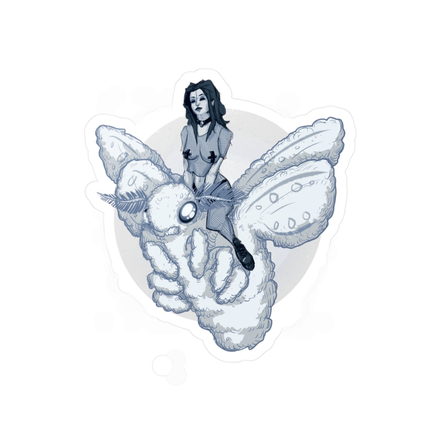 Goth On A Moth Kiss-Cut Vinyl Decal