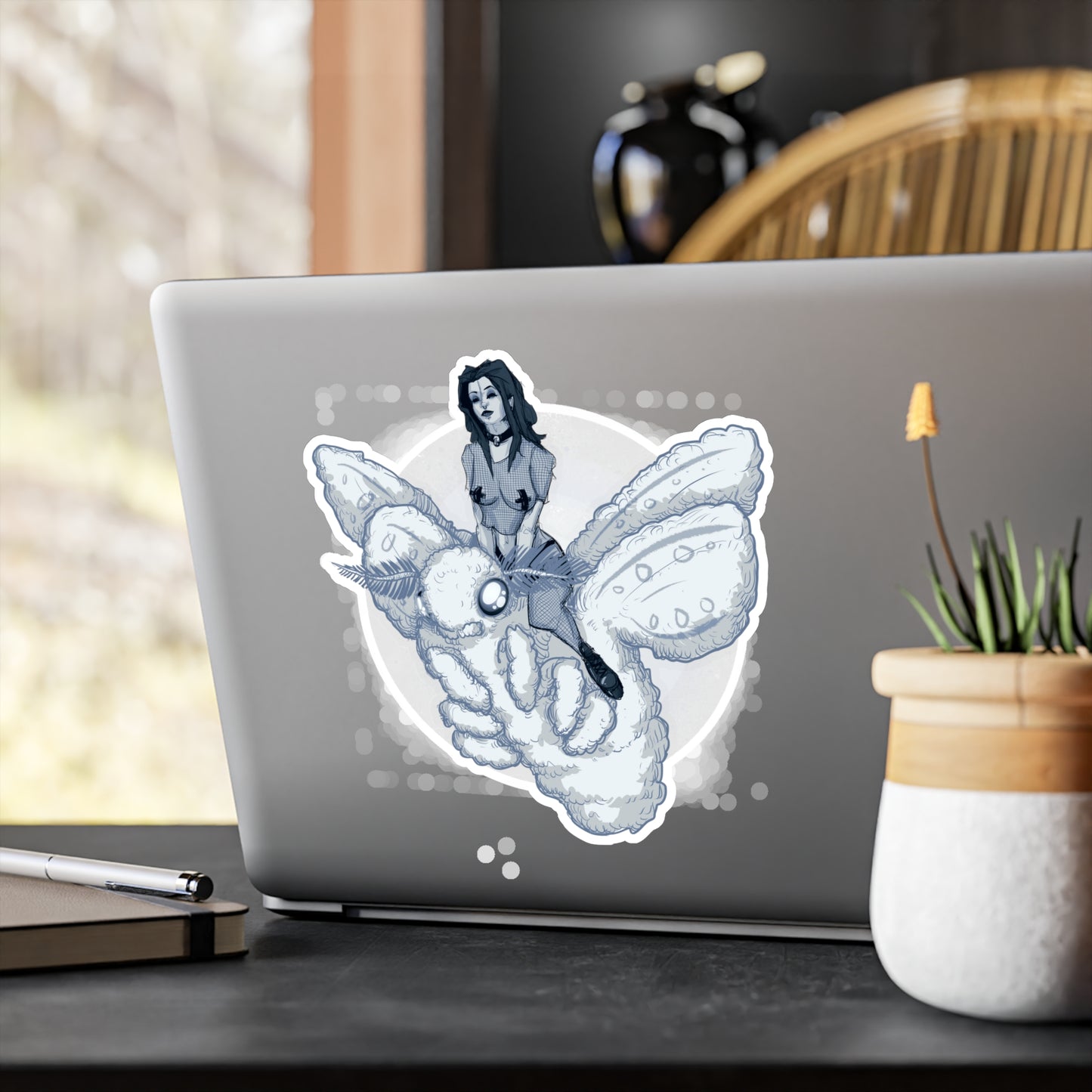 Goth On A Moth Kiss-Cut Vinyl Decal