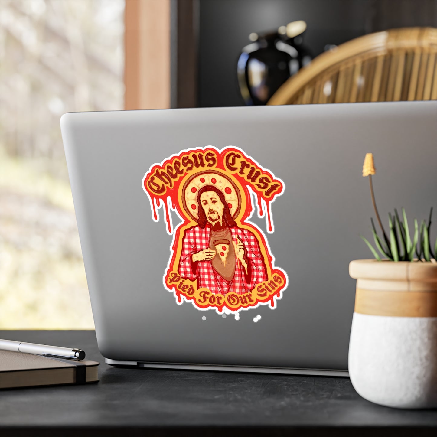 Cheesus Crust Kiss-Cut Vinyl Decal
