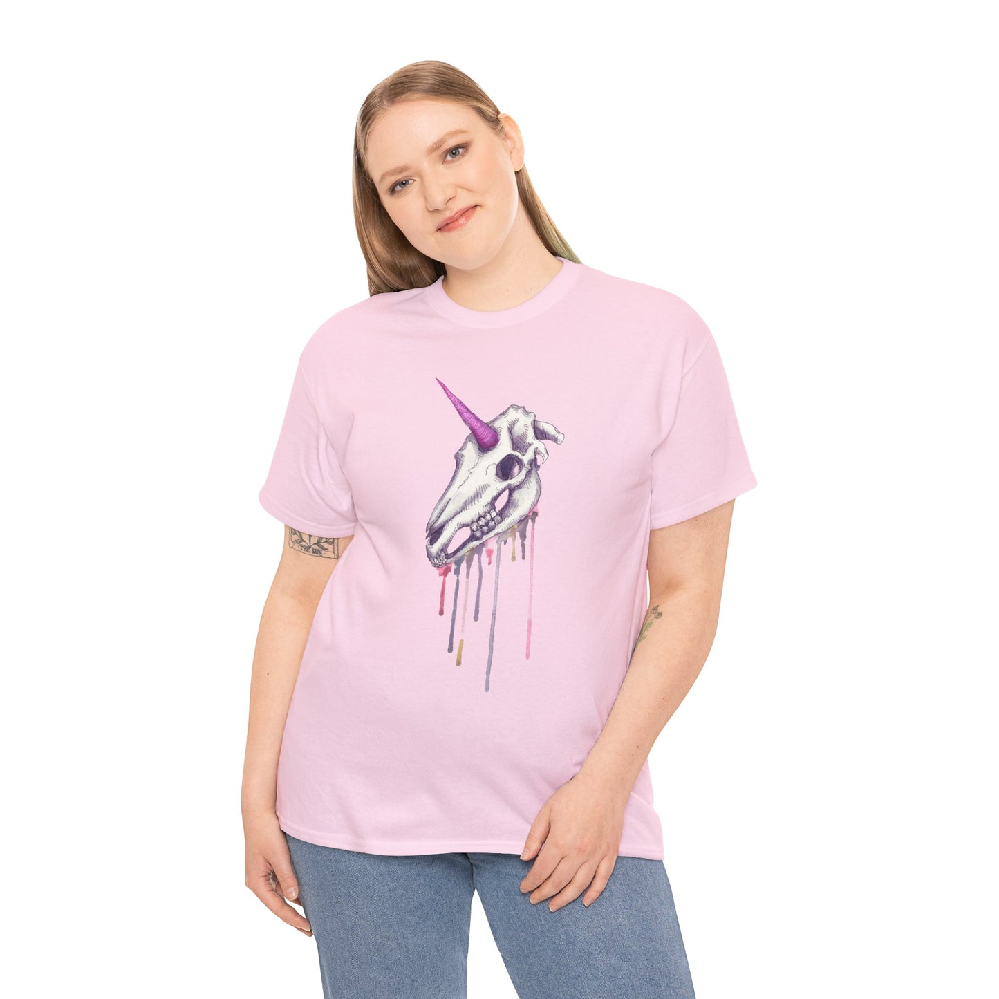 Unicorn Skull Unisex Heavy Cotton Tee