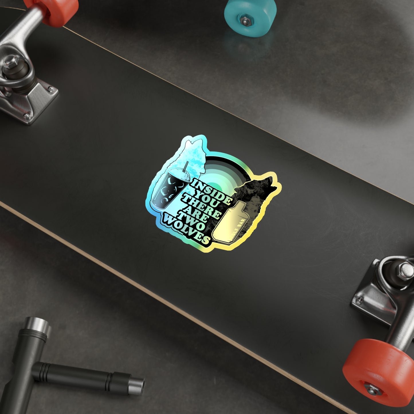 Two Wolves Inside You Holographic Die-cut Stickers