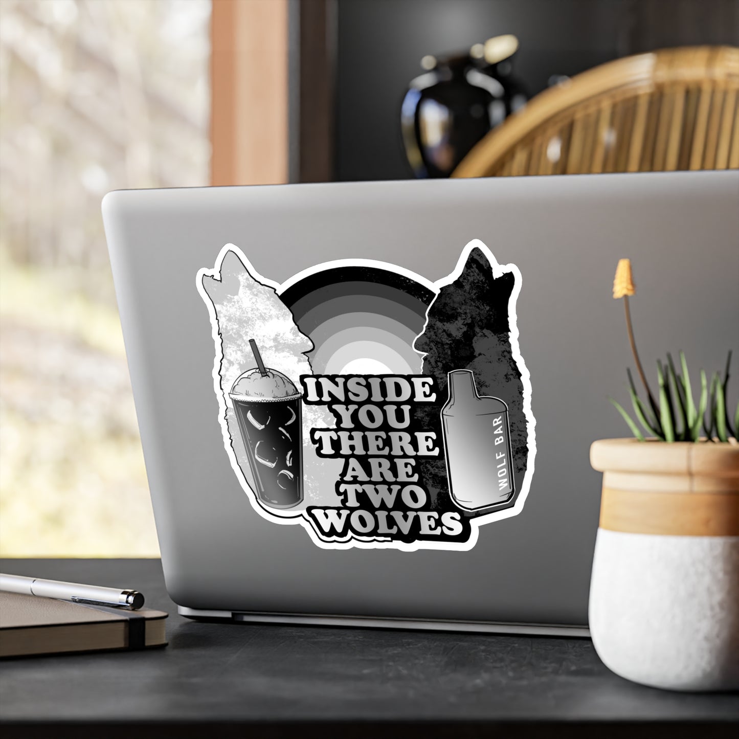 Two Wolves Kiss-Cut Vinyl Decal