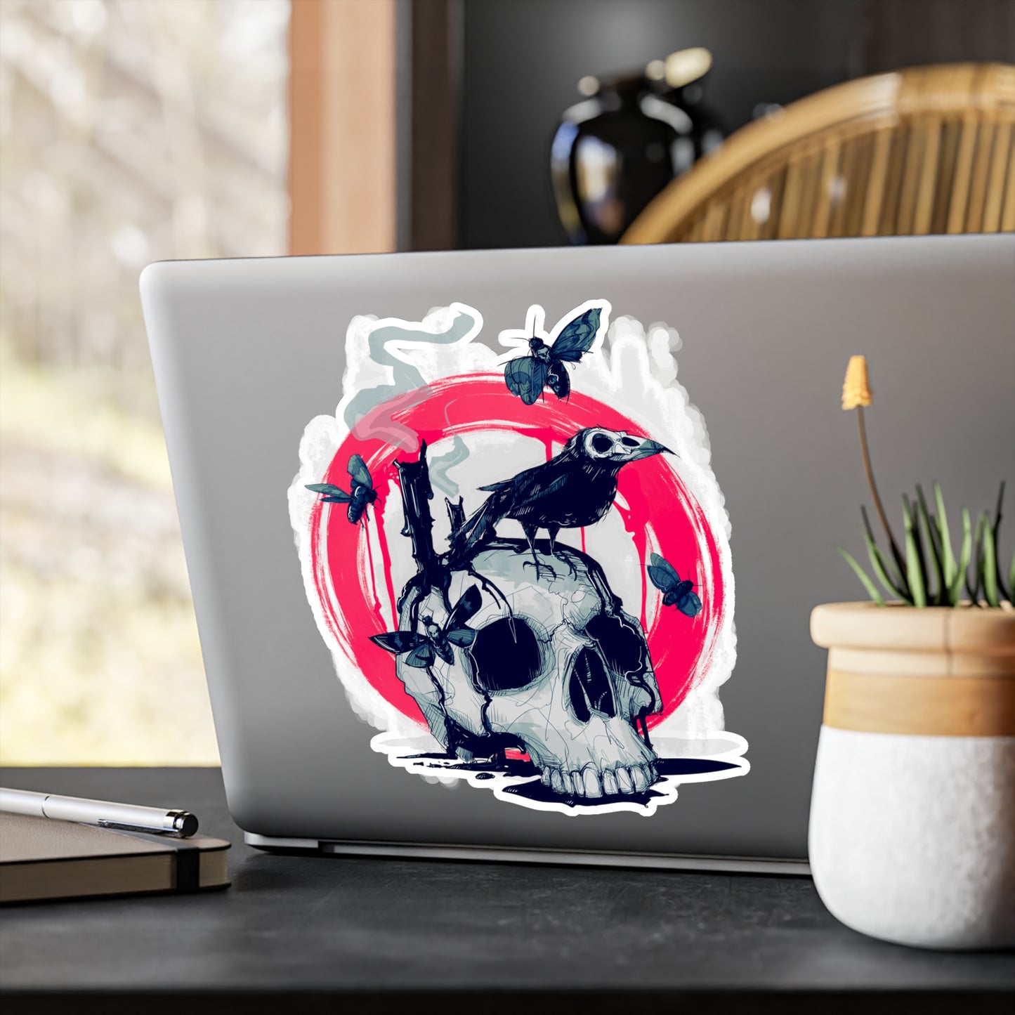 Skull Crow II Kiss-Cut Vinyl Decal