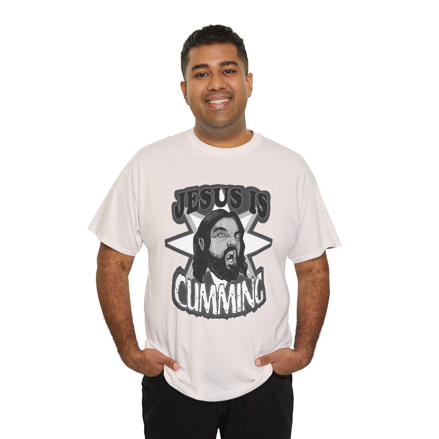 Jesus Is Cumming Unisex Heavy Cotton Tee