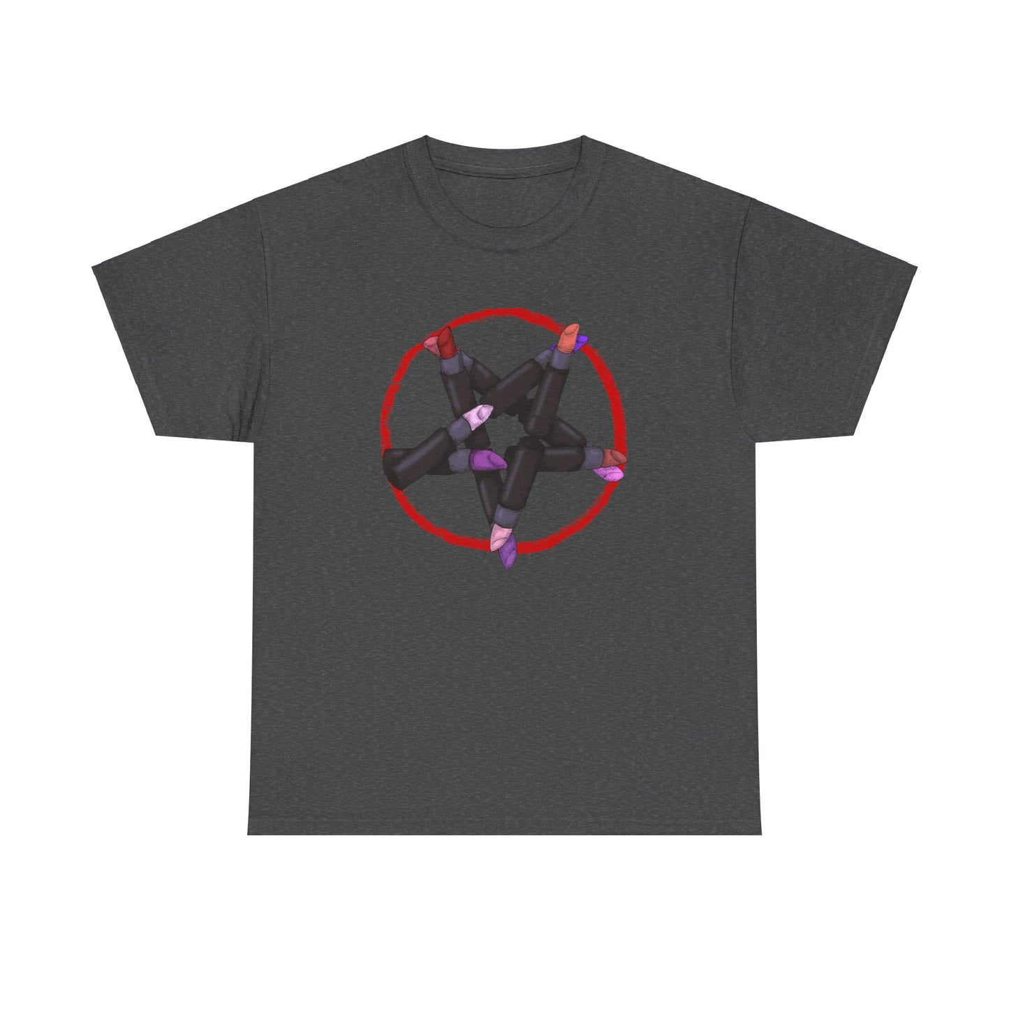 Lipstick Pentagram Unisex Heavy Cotton Tee