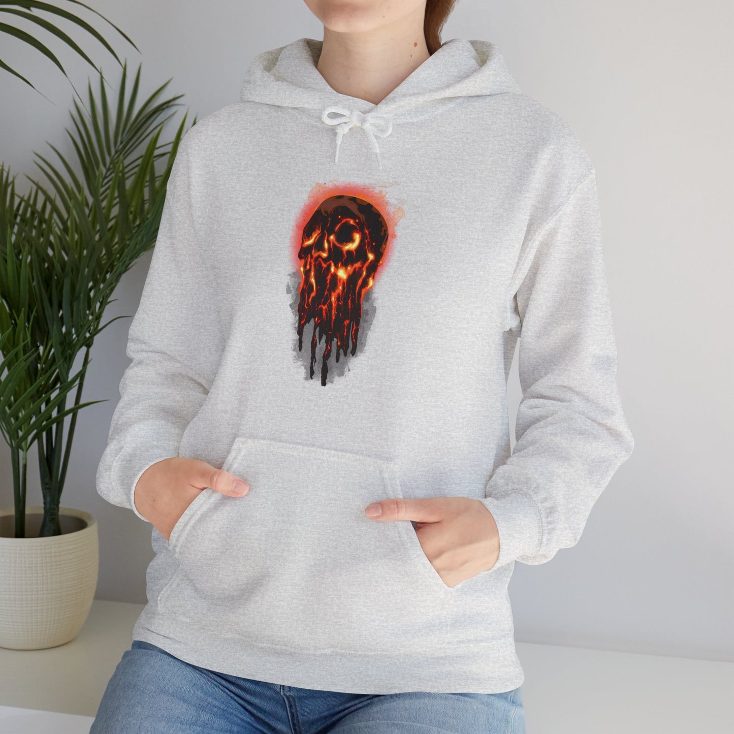 Elemental Skull Fire Unisex Heavy Blend Hooded Sweatshirt