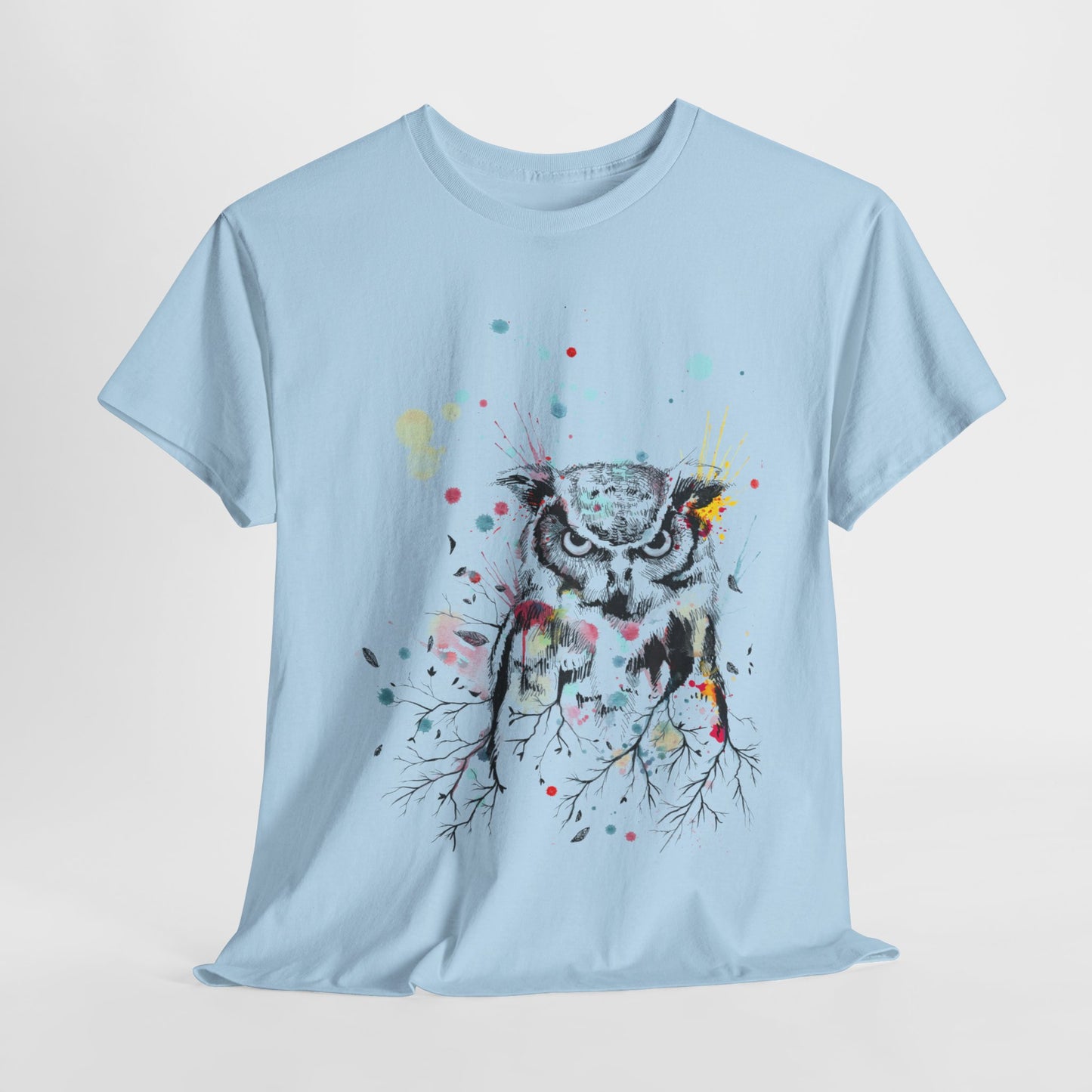 Owl Watercolor Unisex Heavy Cotton Tee