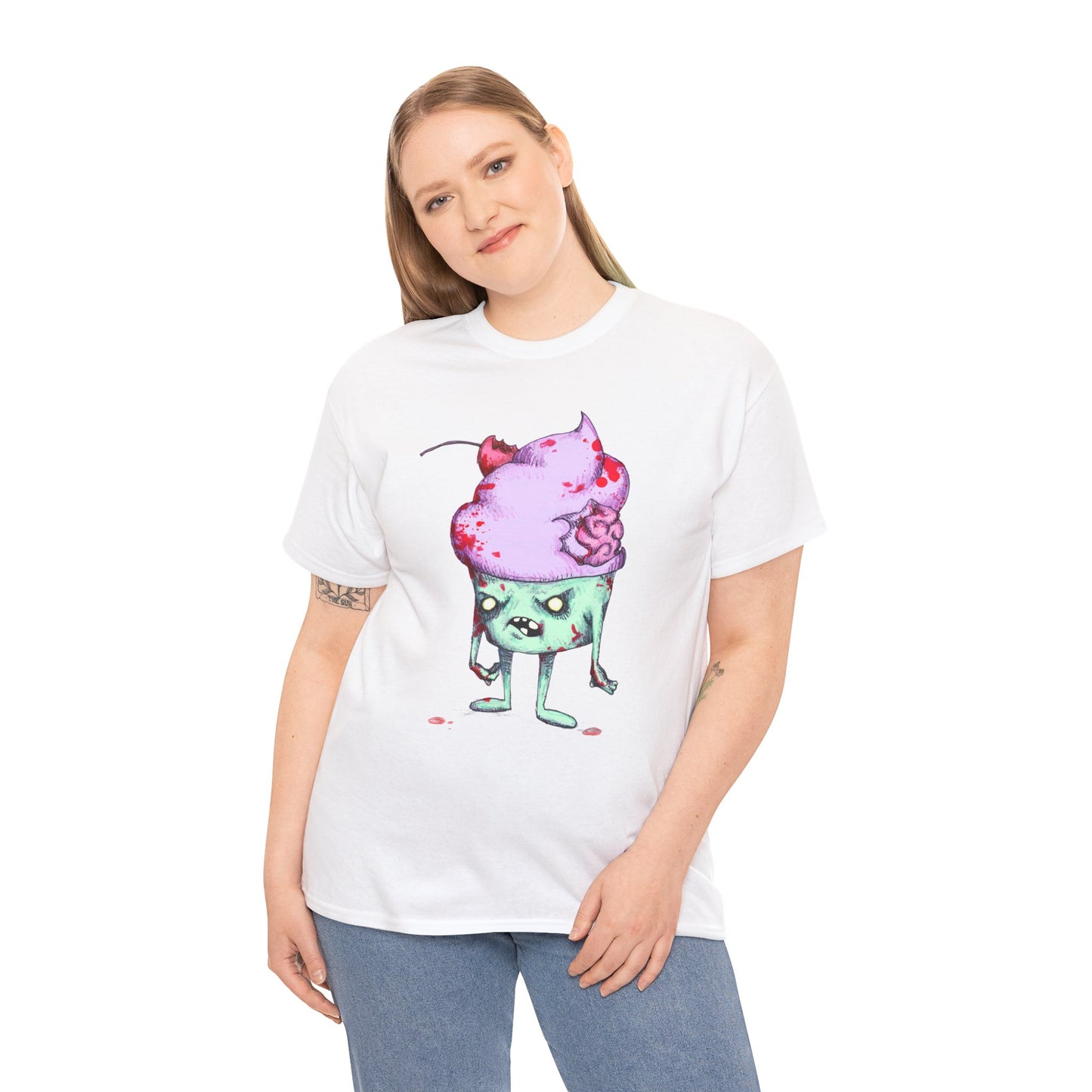 Zombie Cupcake Unisex Heavy Cotton Tee