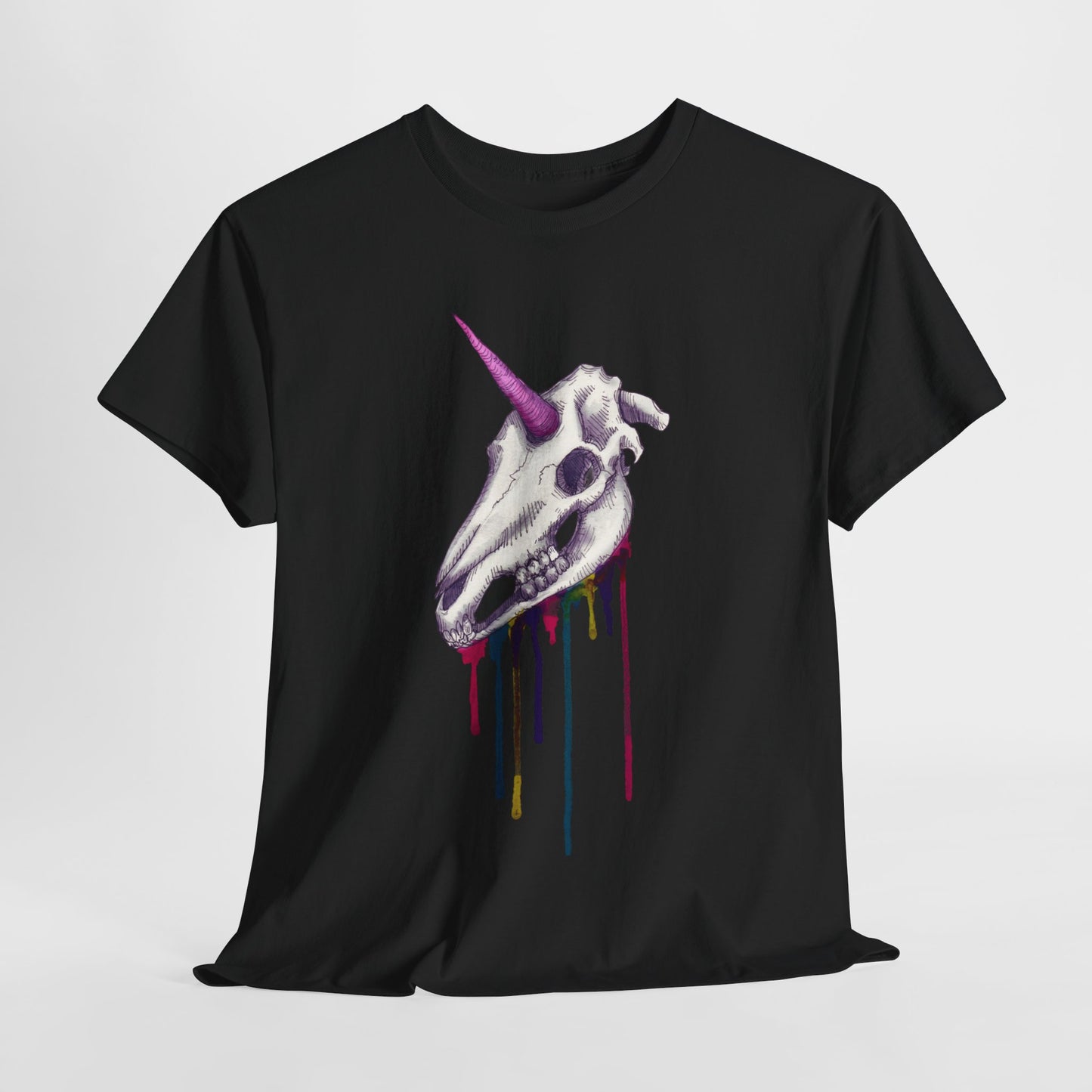 Unicorn Skull Unisex Heavy Cotton Tee
