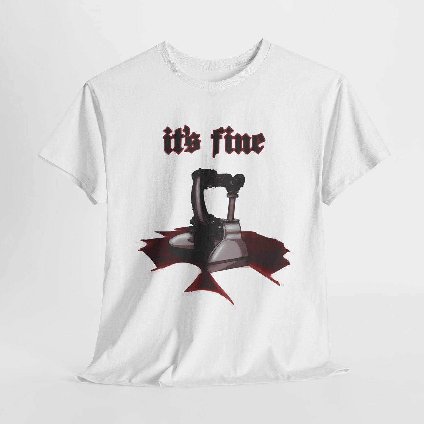 Fluid Leak Robot Unisex Heavy Cotton Tee