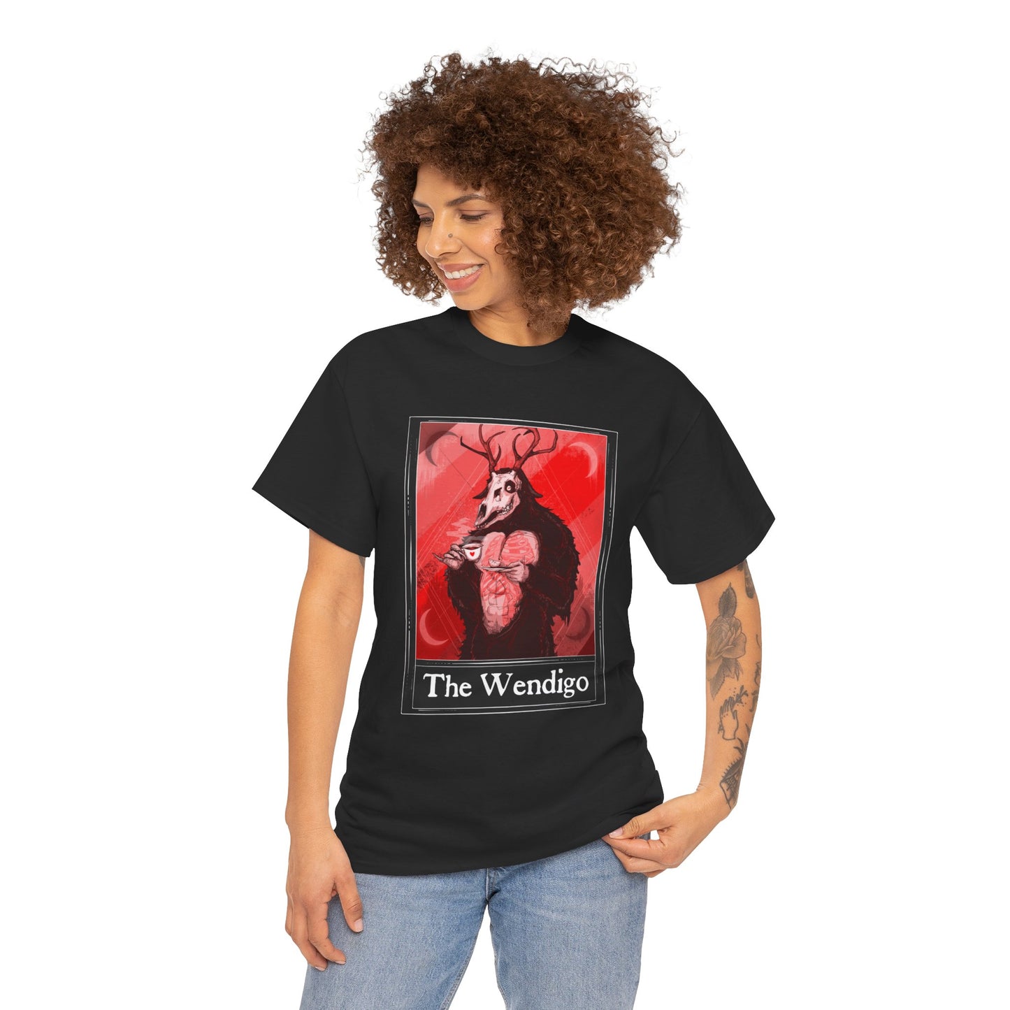 The Wendigo Tarot (Front & Back Print) Unisex Heavy Cotton Tee